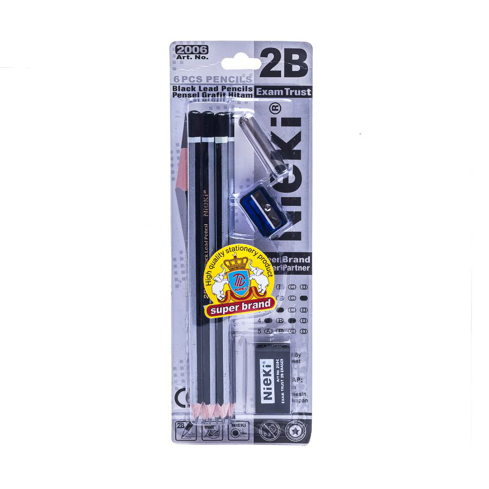 (MR.DIY) NIEKI 2B Exam Grade Pencil Set (6pcs) - Image 3