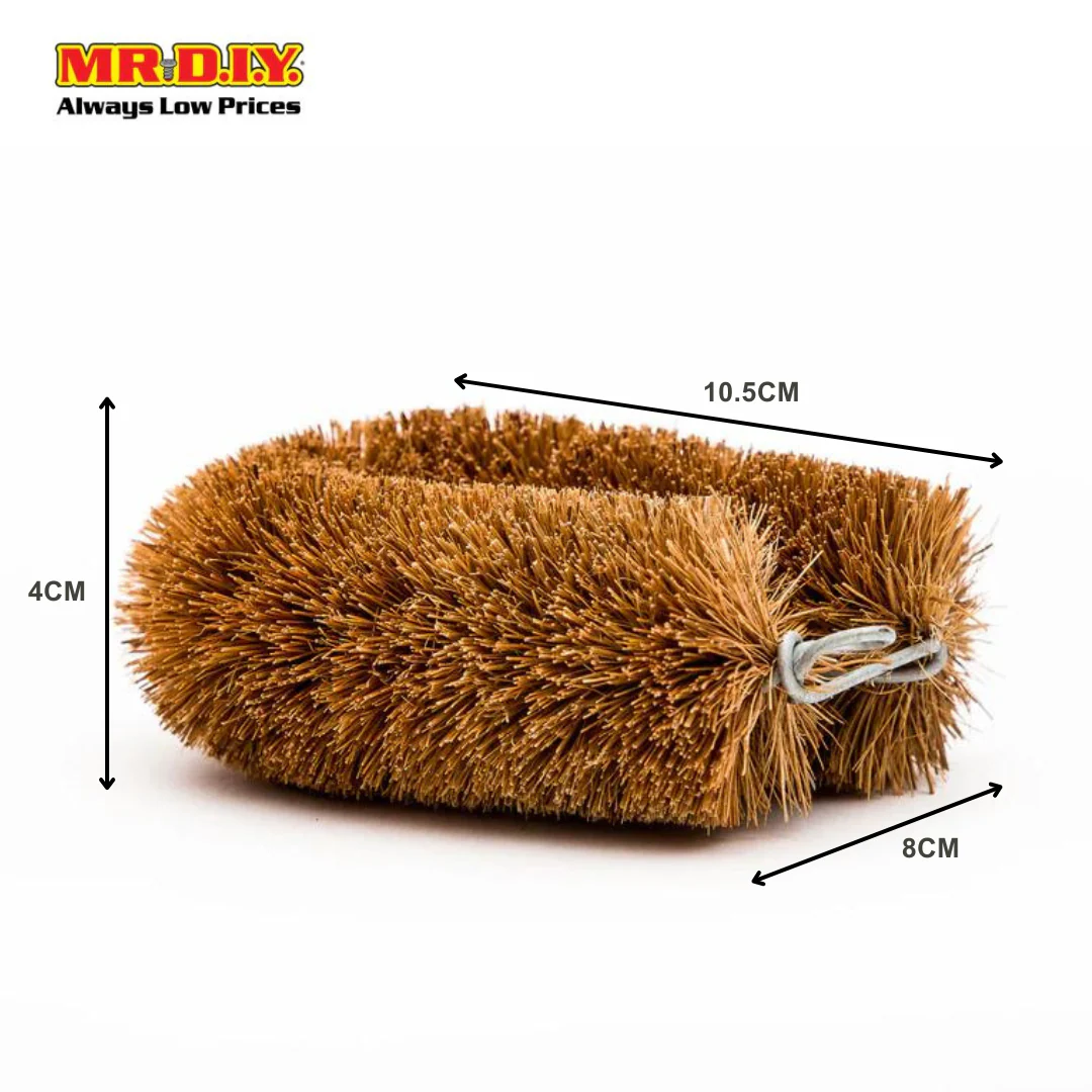 (MR.DIY) Cleaning Brush Coconut Fiber Abalone Brown (10.5 x 8cm) - Image 3