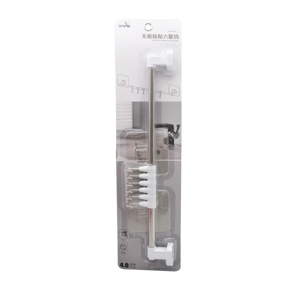 Adhesive Bar with Six Hooks - Image 4