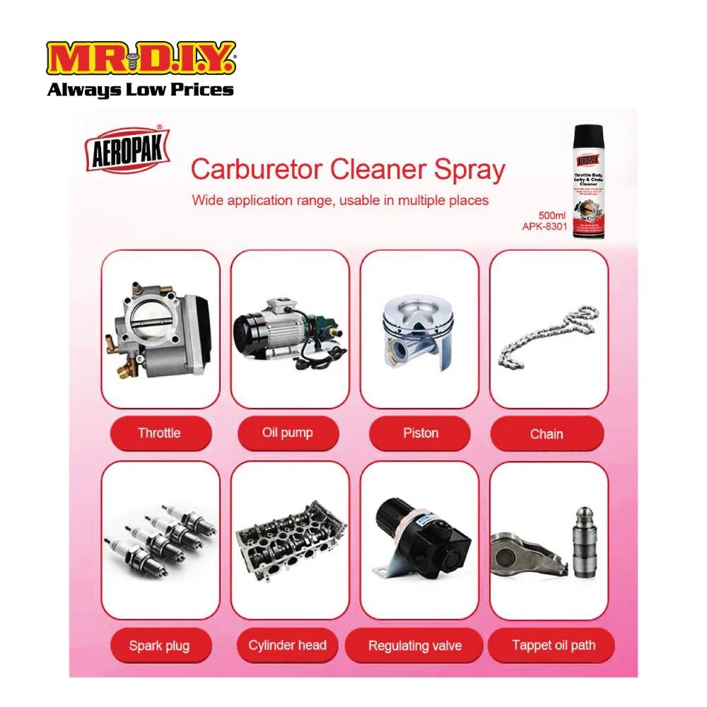 [BEST SELLER] AEROPAK Car Carburetor Throttle Body, Carby And Choke Cleaner (500ml) - Image 8