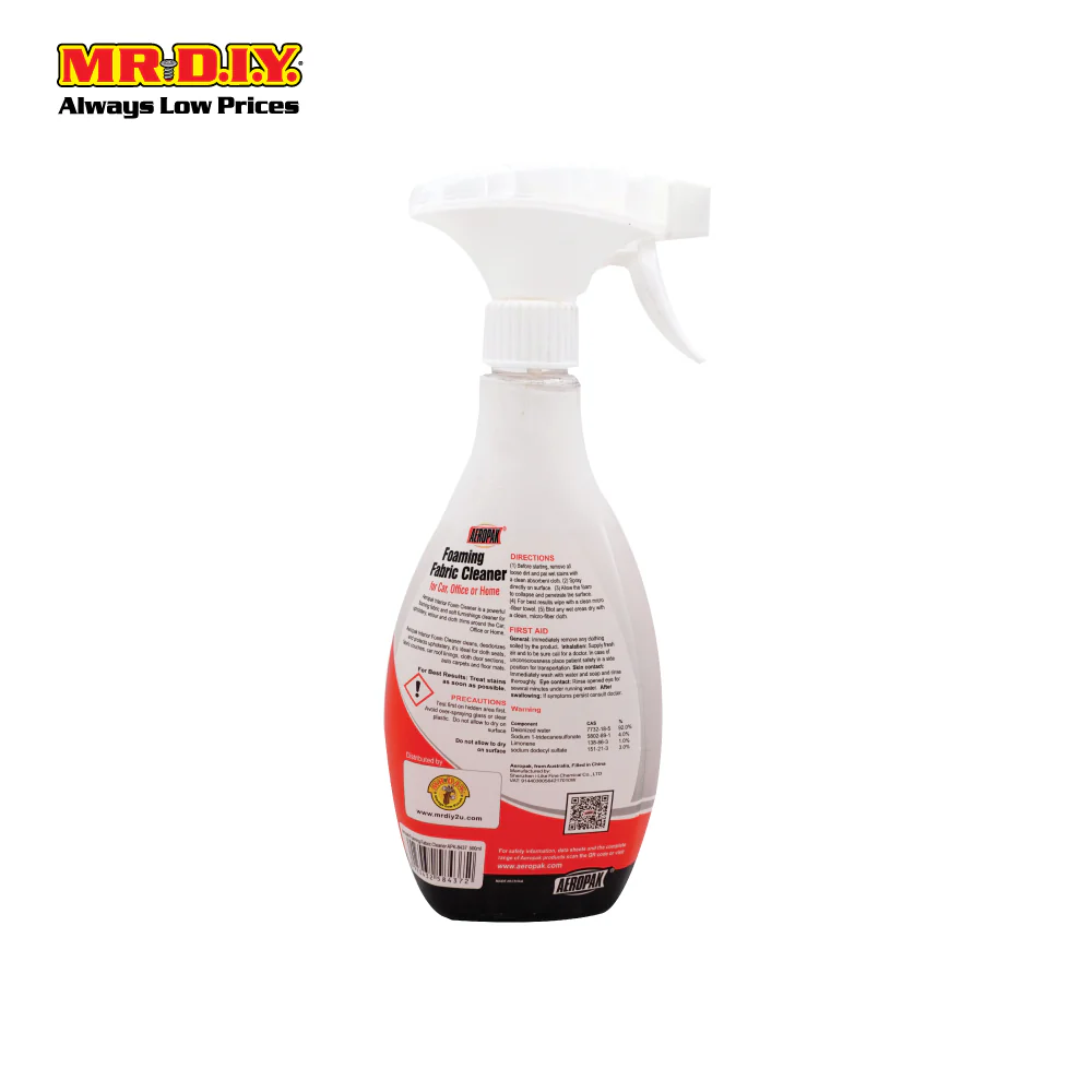 AEROPAK Foaming Fabric Cleaner 500ml - Image 3