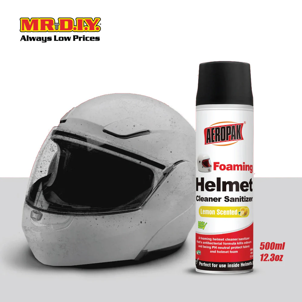 AEROPAK Foaming Helmet Cleaner Sanitizer Lemon Scented (500ml) - Image 3