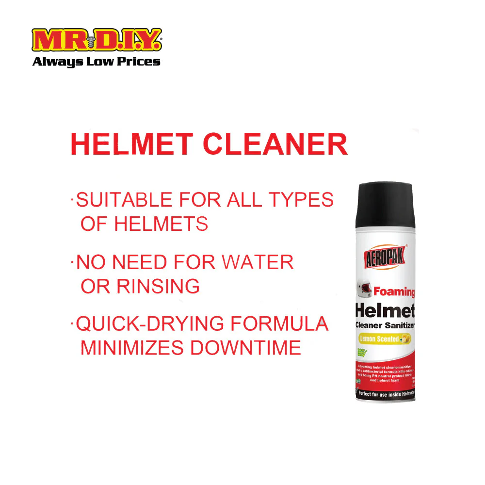 AEROPAK Foaming Helmet Cleaner Sanitizer Lemon Scented (500ml) - Image 5