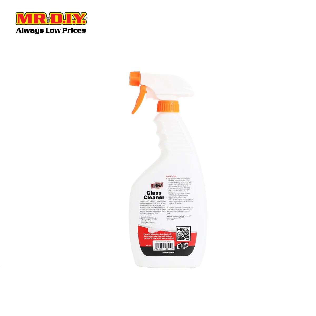 AEROPAK Glass Cleaner Spray (500ml) - Image 2