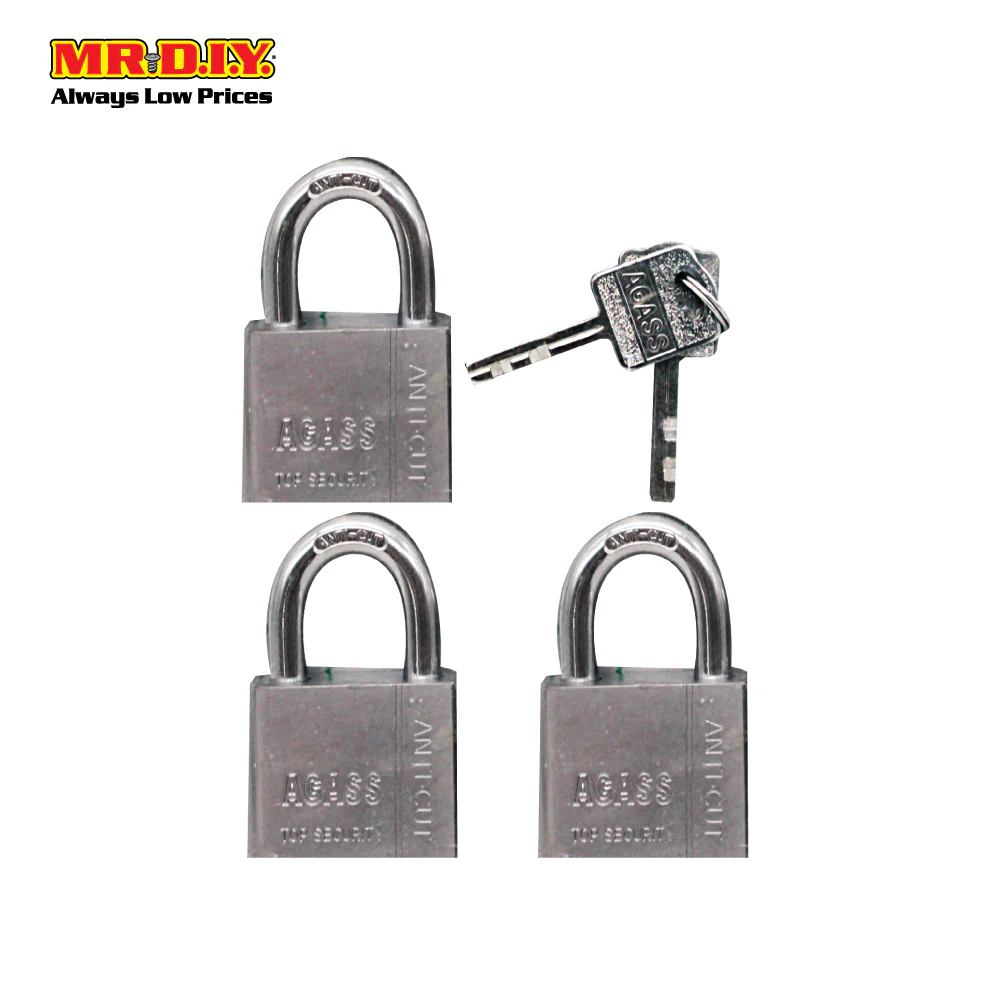 AGASS Top Security Anti-Cut Padlock 90350 (50mm x3) - Image 2