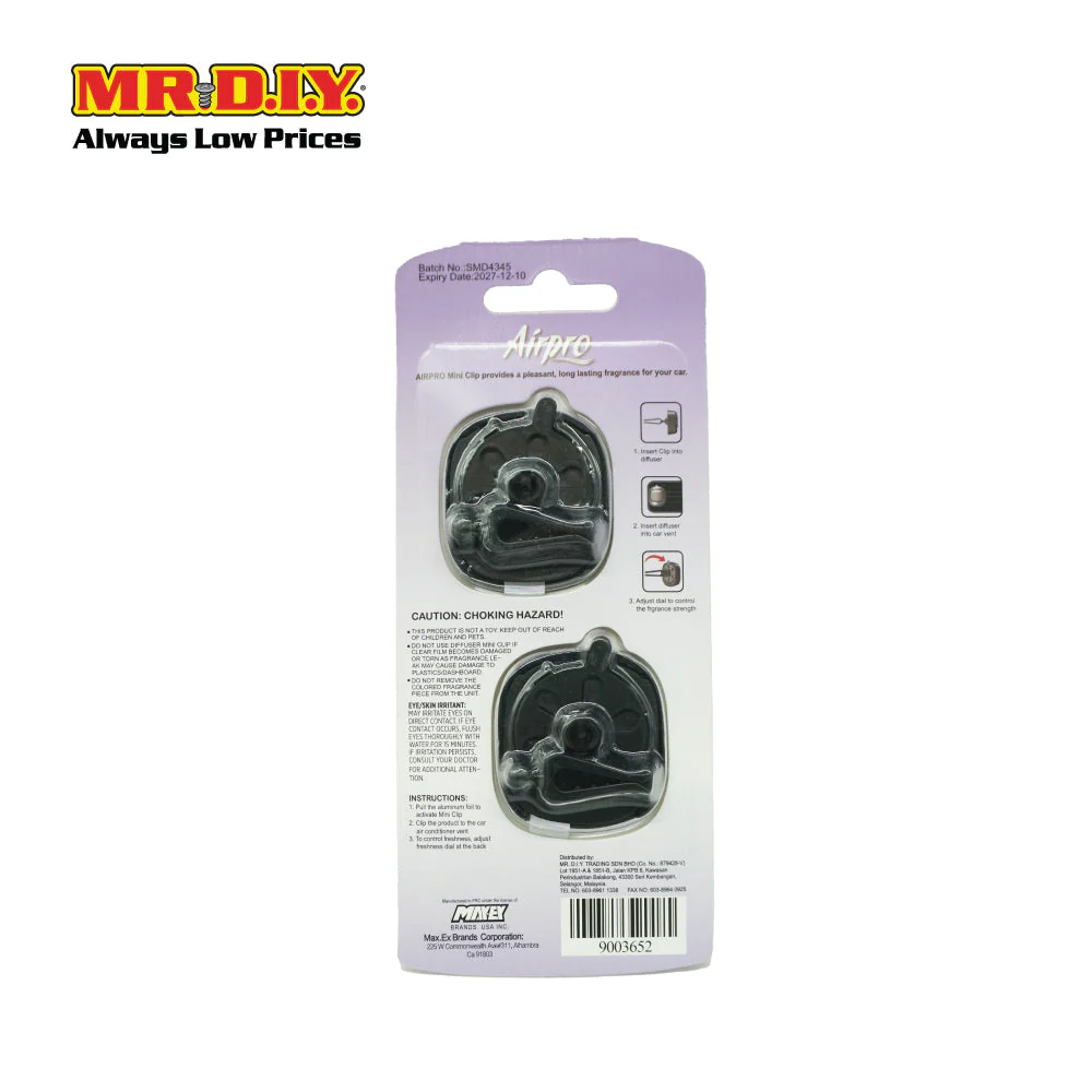 AIRPRO Air Freshener Clip Violet Blast 2pcs (2.5ml) - Image 2