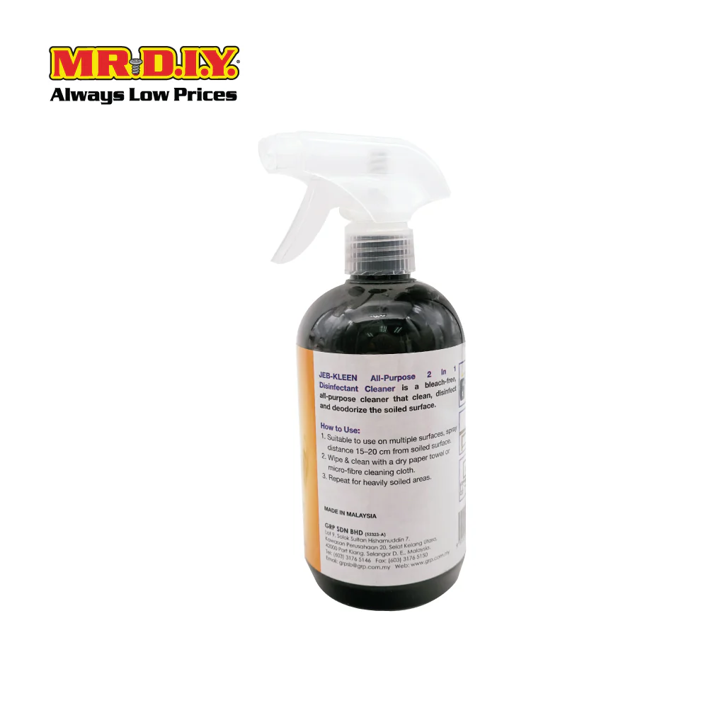 JEB-KLEEN All-Purpose 2-In-1 Disinfectant Cleaner Lemon Fresh (500ml) - Image 3
