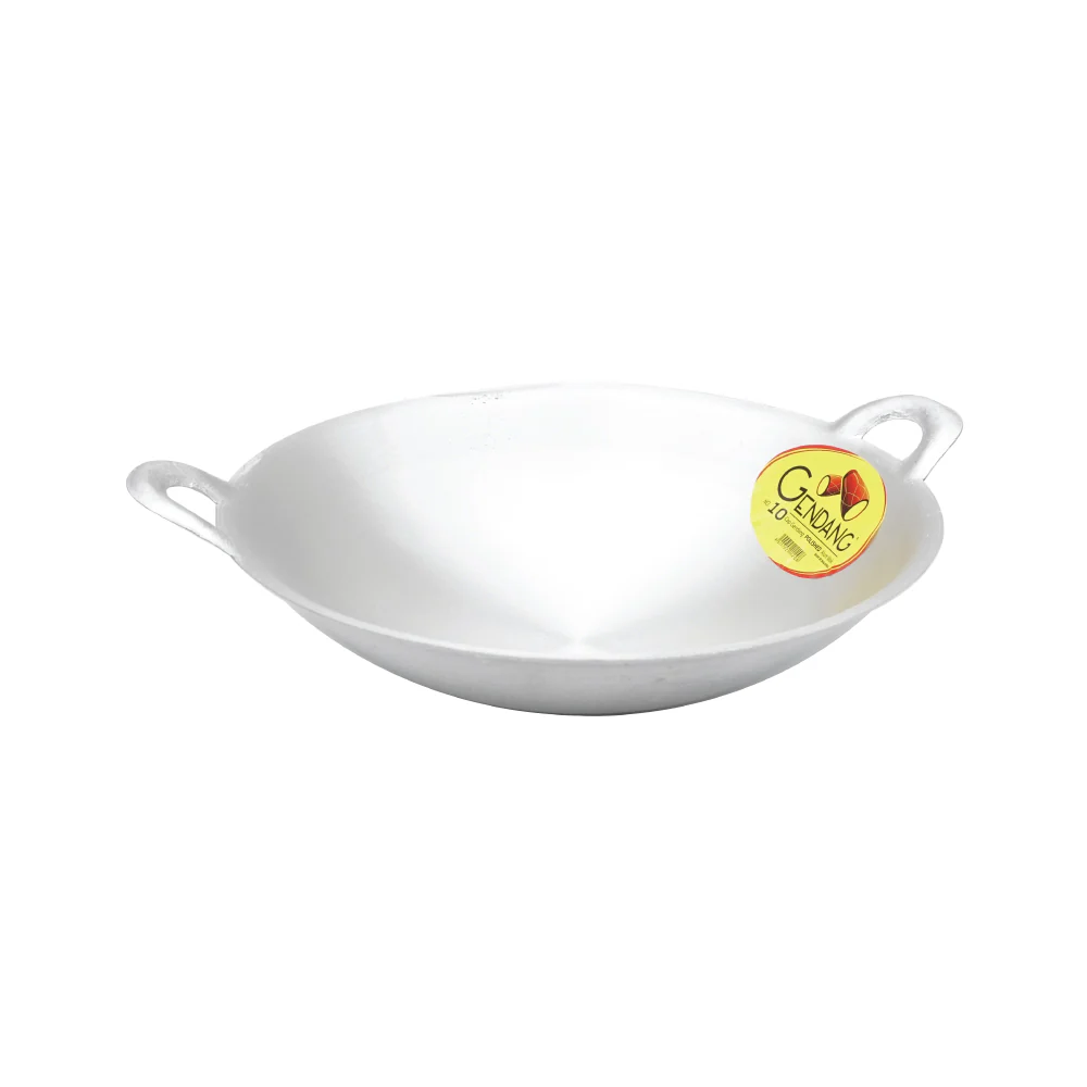 GENDANG Polished Aluminium Cooking Wok Double Handle 10" - Image 5