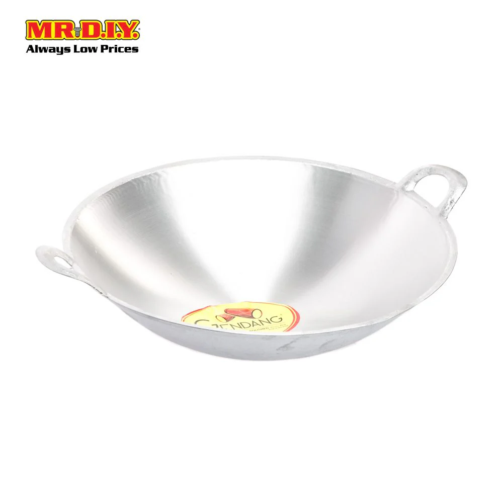GENDANG Polished Aluminium Cooking Wok Double Handle 10" - Image 6