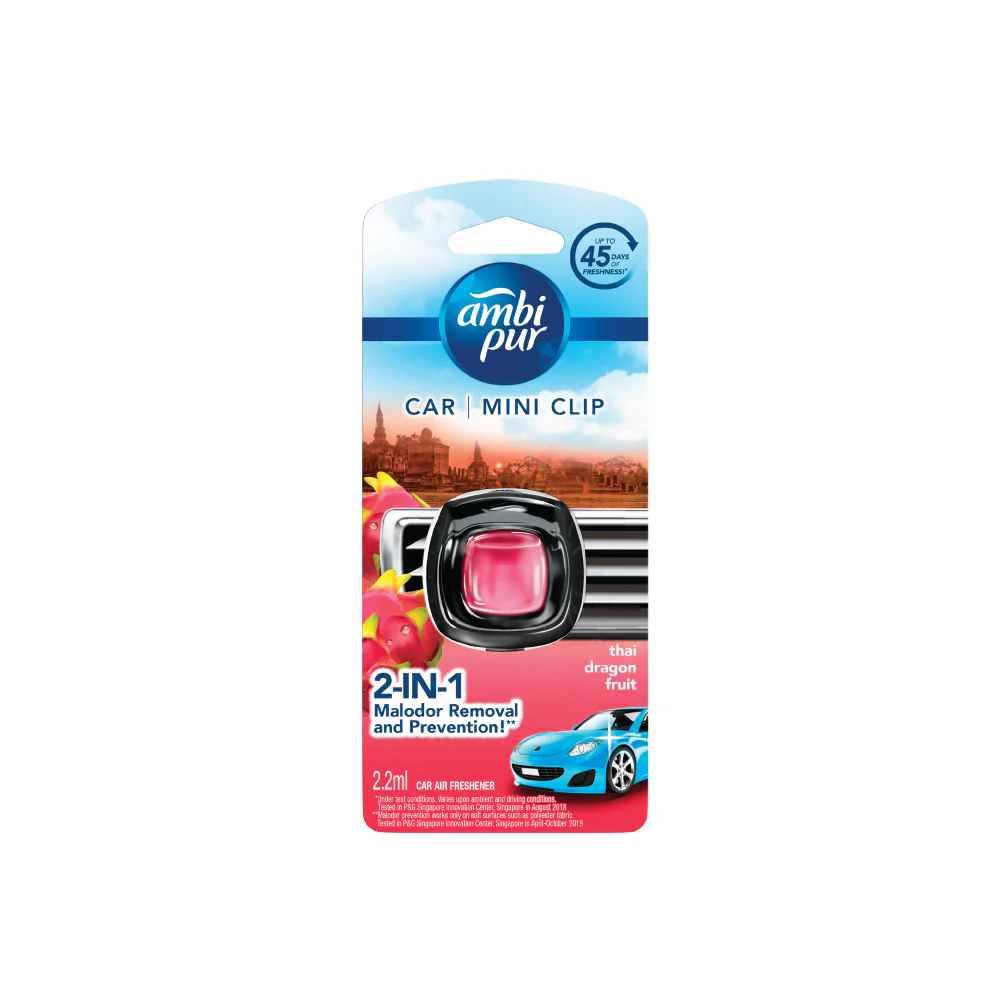 Ambi Pur Car Mini Clip Thai Dragon Fruit Car Air Freshener 2.2 ml - Image 3