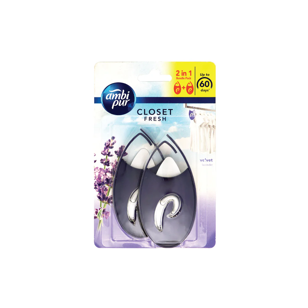 Ambi Pur Mini Fresh Velvet Lavender 2 in 1 Small Space Freshener 2 x 4.5ml Bundle Pack - Image 3