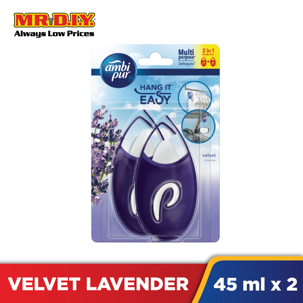 Ambi Pur Mini Fresh Velvet Lavender 2 in 1 Small Space Freshener 2 x 4.5ml Bundle Pack - Image 4