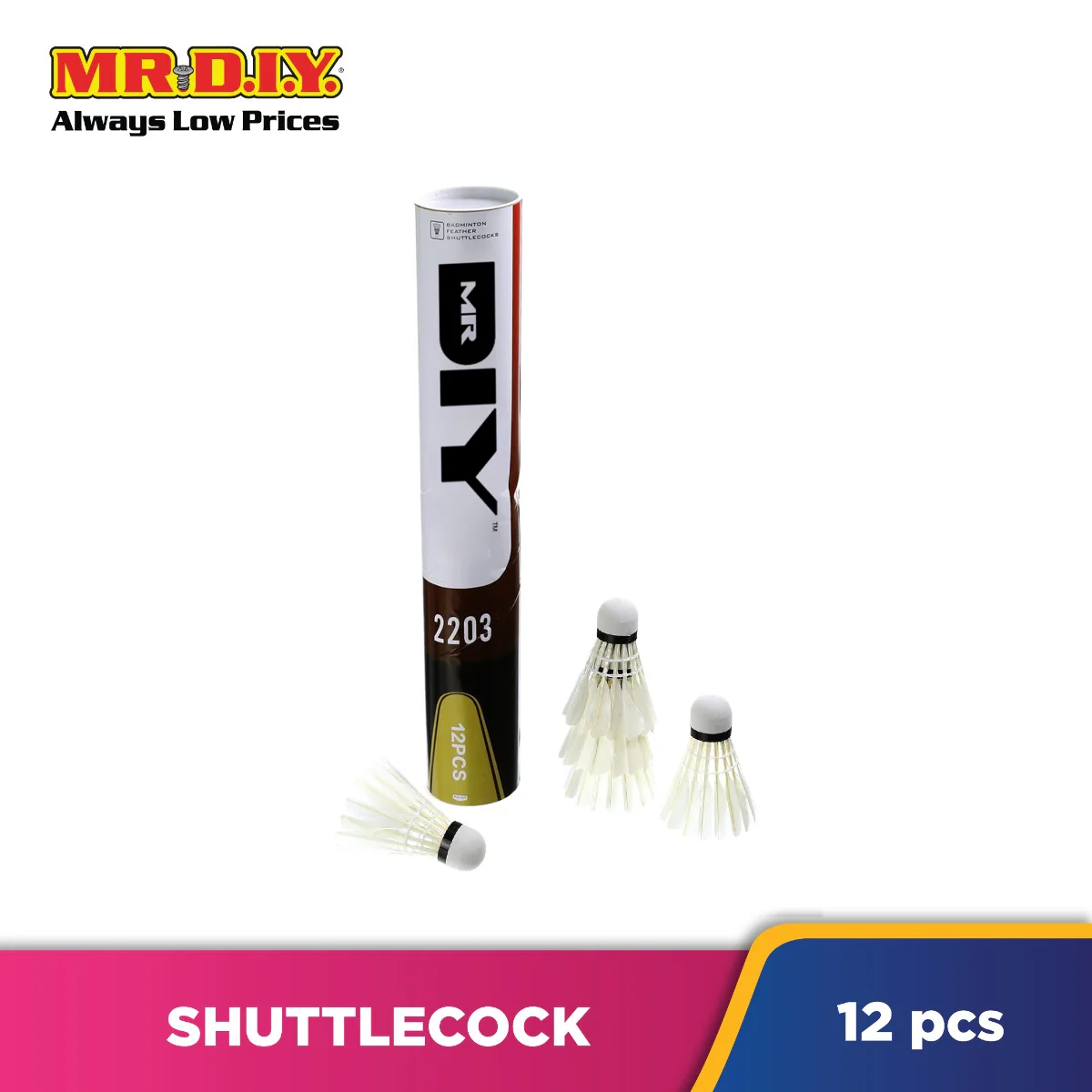 (MR.DIY) Badminton Feather Shuttlecock 2203 (12pcs) - Image 3