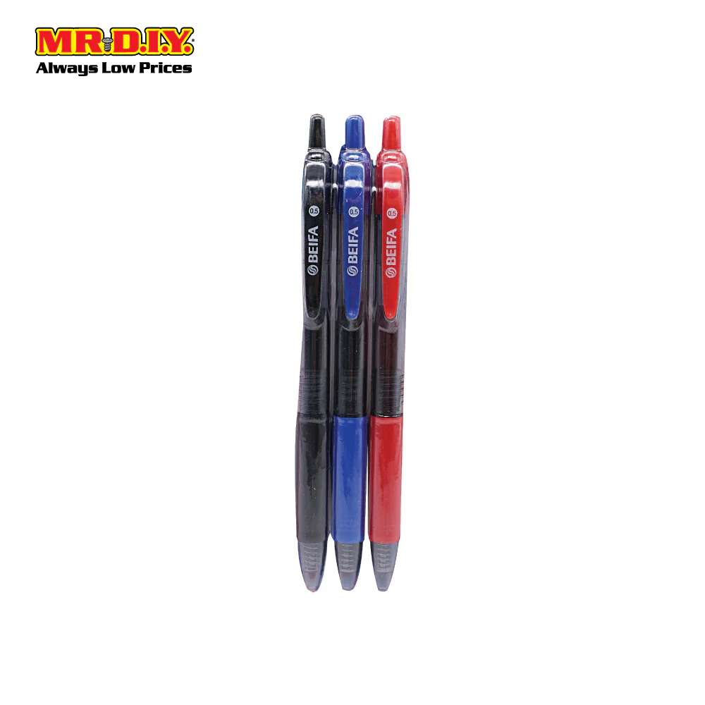 (MR.DIY) Beifa Gel Ink Pen 0.5mm (3Pcs) - Image 2