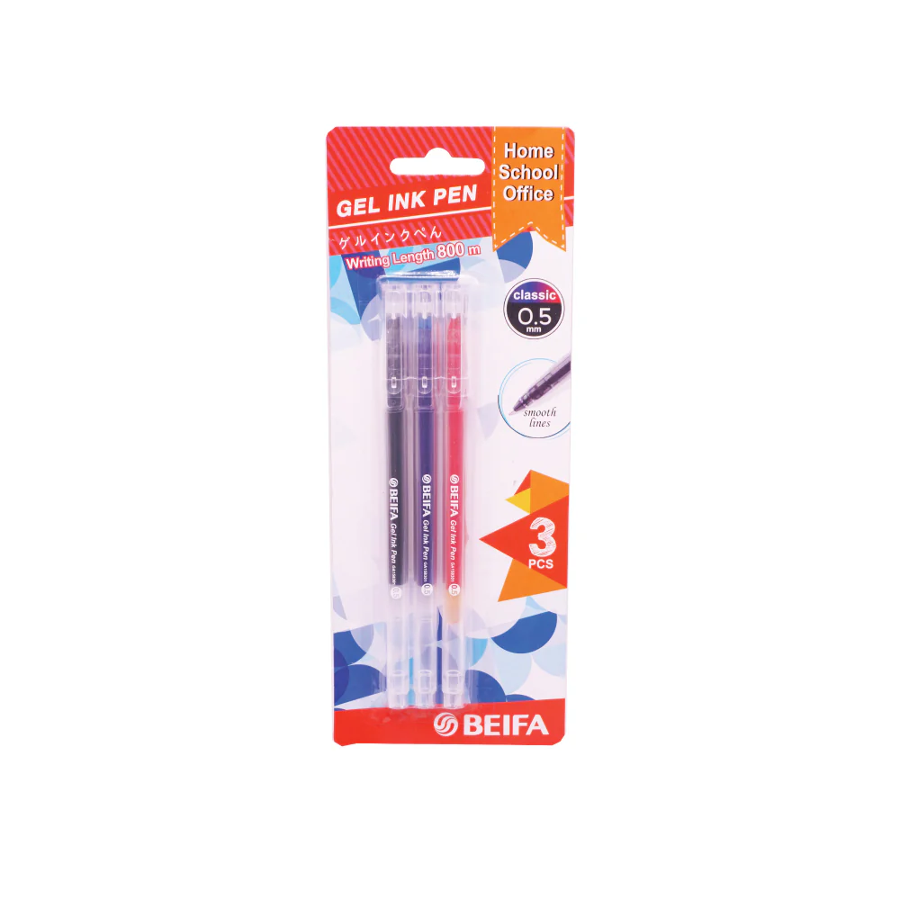 (MR.DIY) Beifa Gel Pen 0.5mm (3Pcs) - Image 2