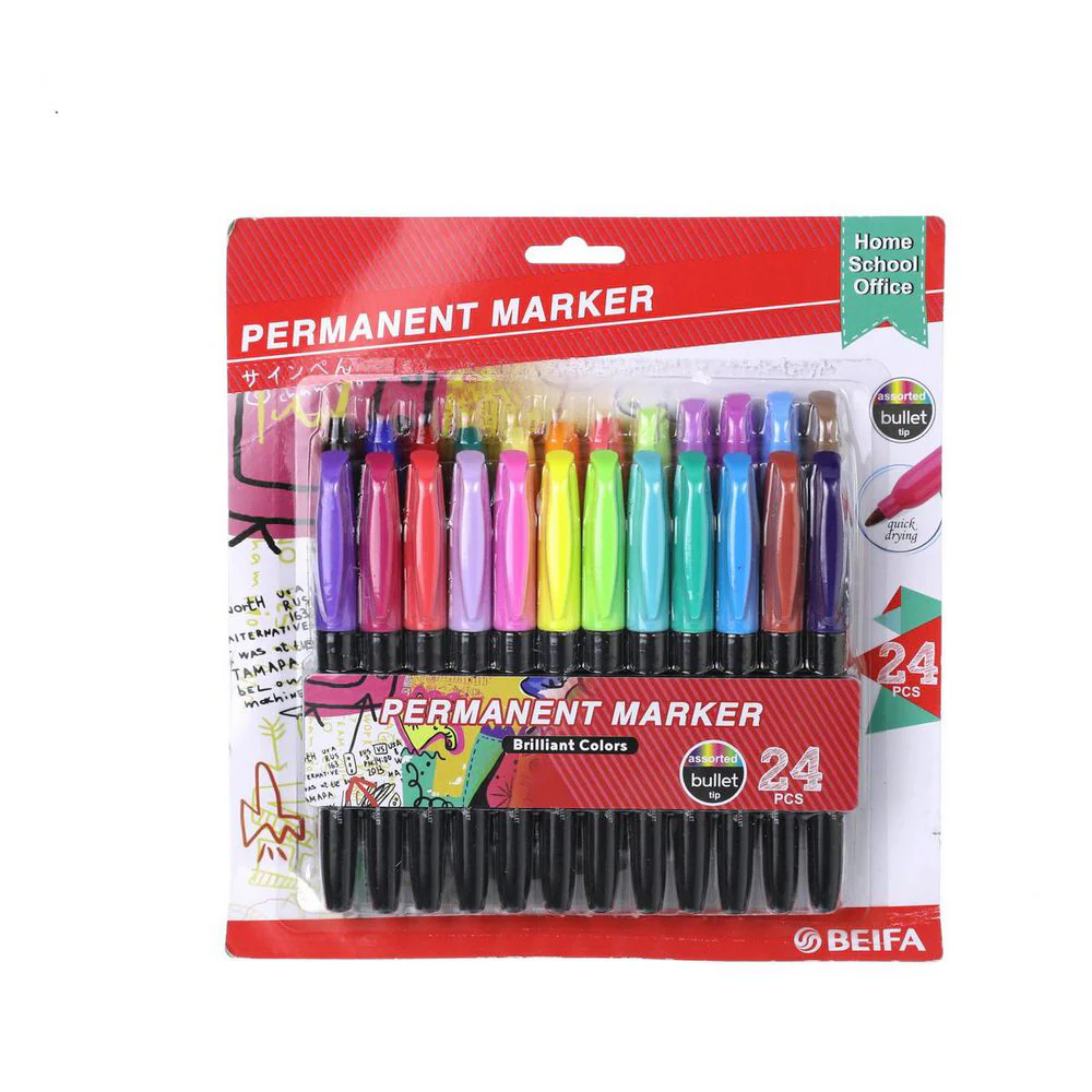(MR.DIY) Beifa Permanent Marker (24 pcs) - Image 4