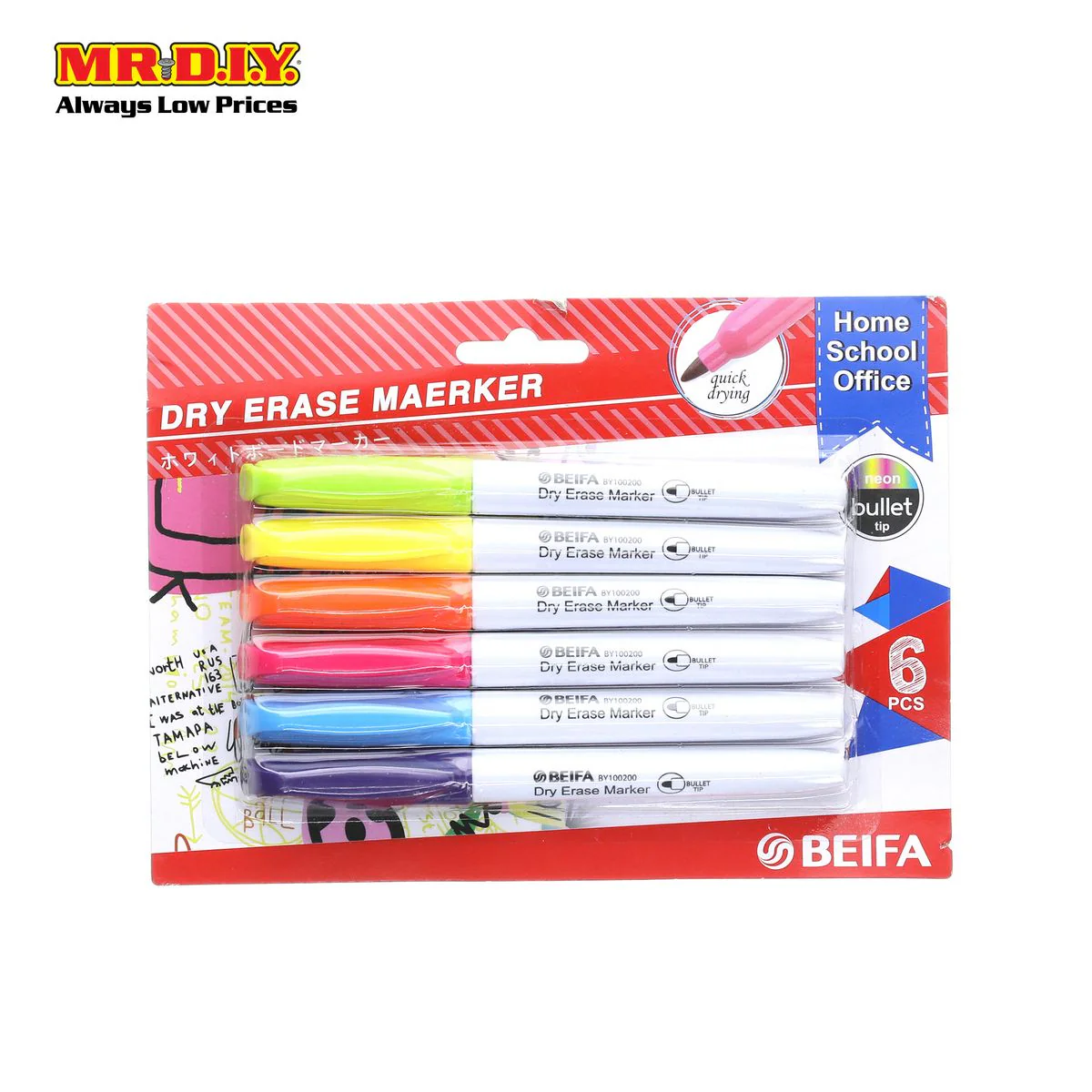 BEIFA White Board Marker  (6 pcs) - Image 2