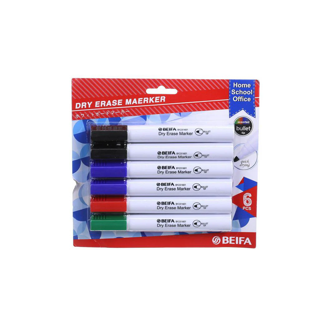 BEIFA Whiteboard Marker Set ( 6 pcs ) - Image 5