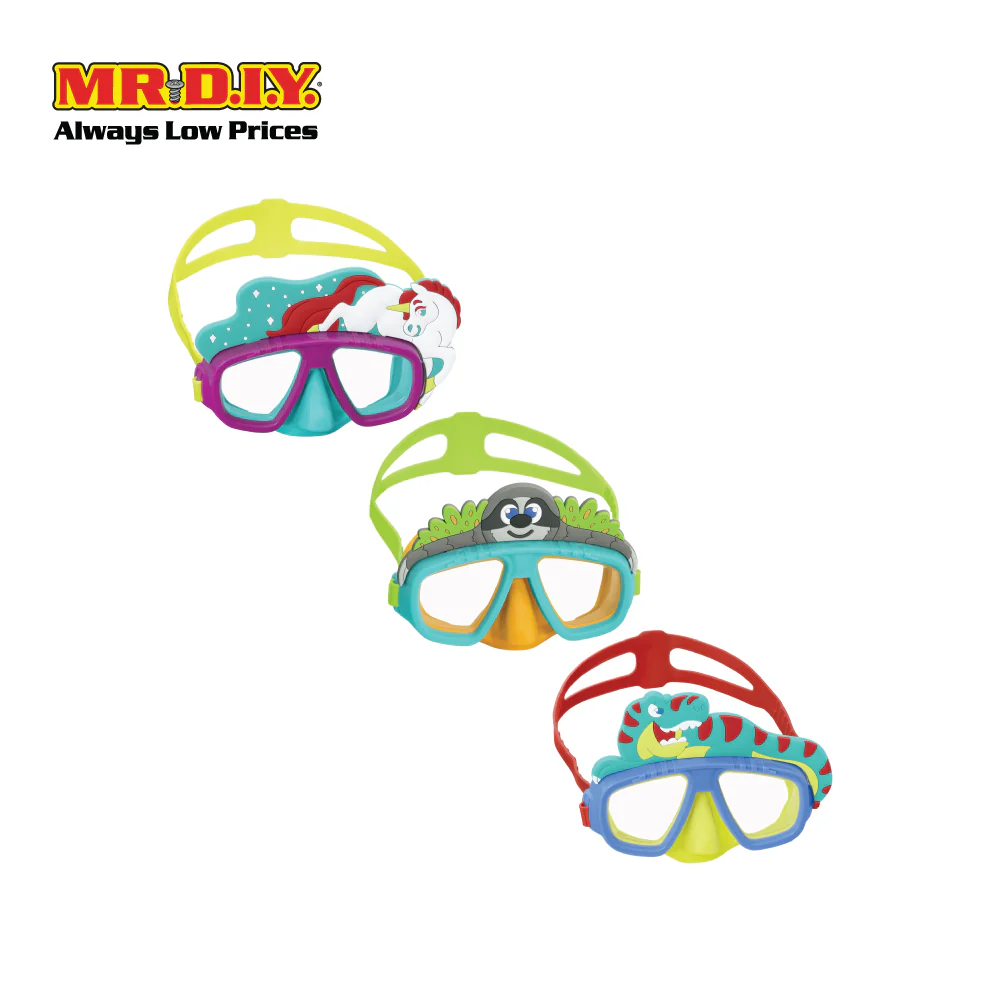 BESTWAY Aquapals UV Protective Scratch Resistant Large Frame Adjustable Child Swimming Mask - Image 4