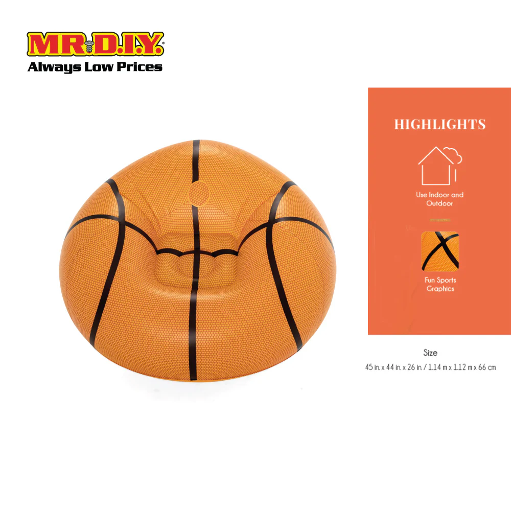 (MR.DIY) BESTWAY Beanless Inflatable Indoor Outdoor Basketball Air Chair (1.14m x 1.12m x 0.66m) - Image 4