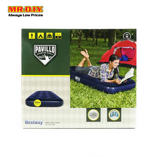 (MR.DIY) BESTWAY-PAVILLO Indoor Outdoor Camping Single Inflatable Air Bed Mattress (1.85m x 76cm x 22cm) - Image 3