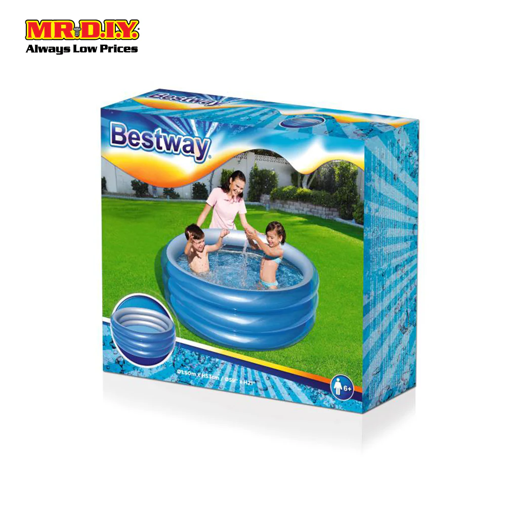 BESTWAY Metallic Round 3-Ring Inflatable Kids Swimming Pool (1.5m x 53cm) - Image 5