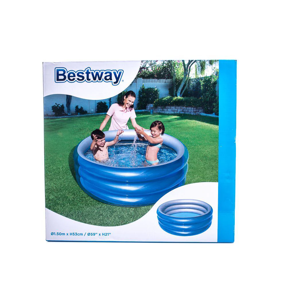 BESTWAY Metallic Round 3-Ring Inflatable Kids Swimming Pool (1.5m x 53cm) - Image 6