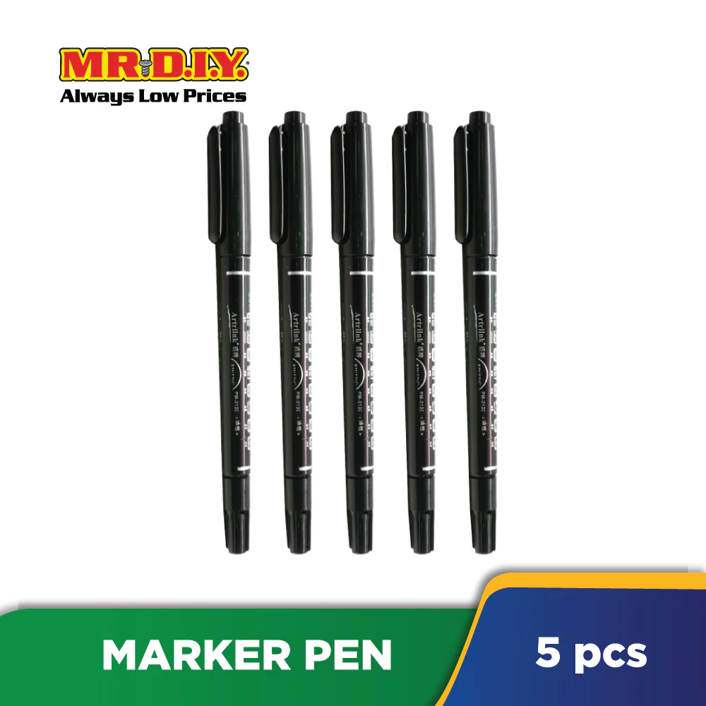 (MR.DIY) Artiink Black Marker Pen (5 pieces) - Image 2