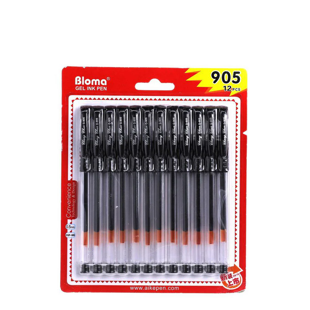 (MR.DIY) Bloma Black Gel Ink Pen 0.5mm (12 pcs) - Image 2