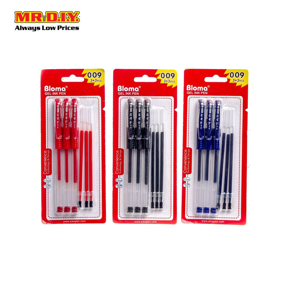 (MR.DIY) Bloma Black Gel Ink Pen 0.5mm (3+3 pcs) - Image 2