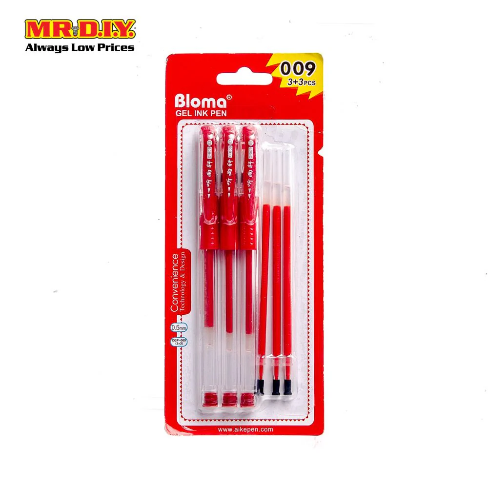 (MR.DIY) Bloma Black Gel Ink Pen 0.5mm (3+3 pcs) - Image 4