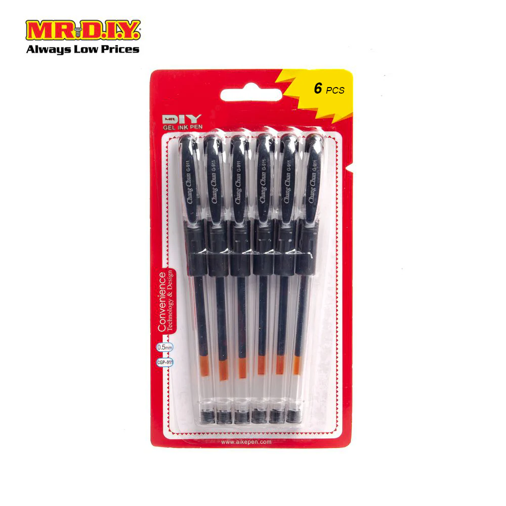 (MR.DIY) Black Gel Ink Pen 0.5mm (6 Pcs) - Image 6