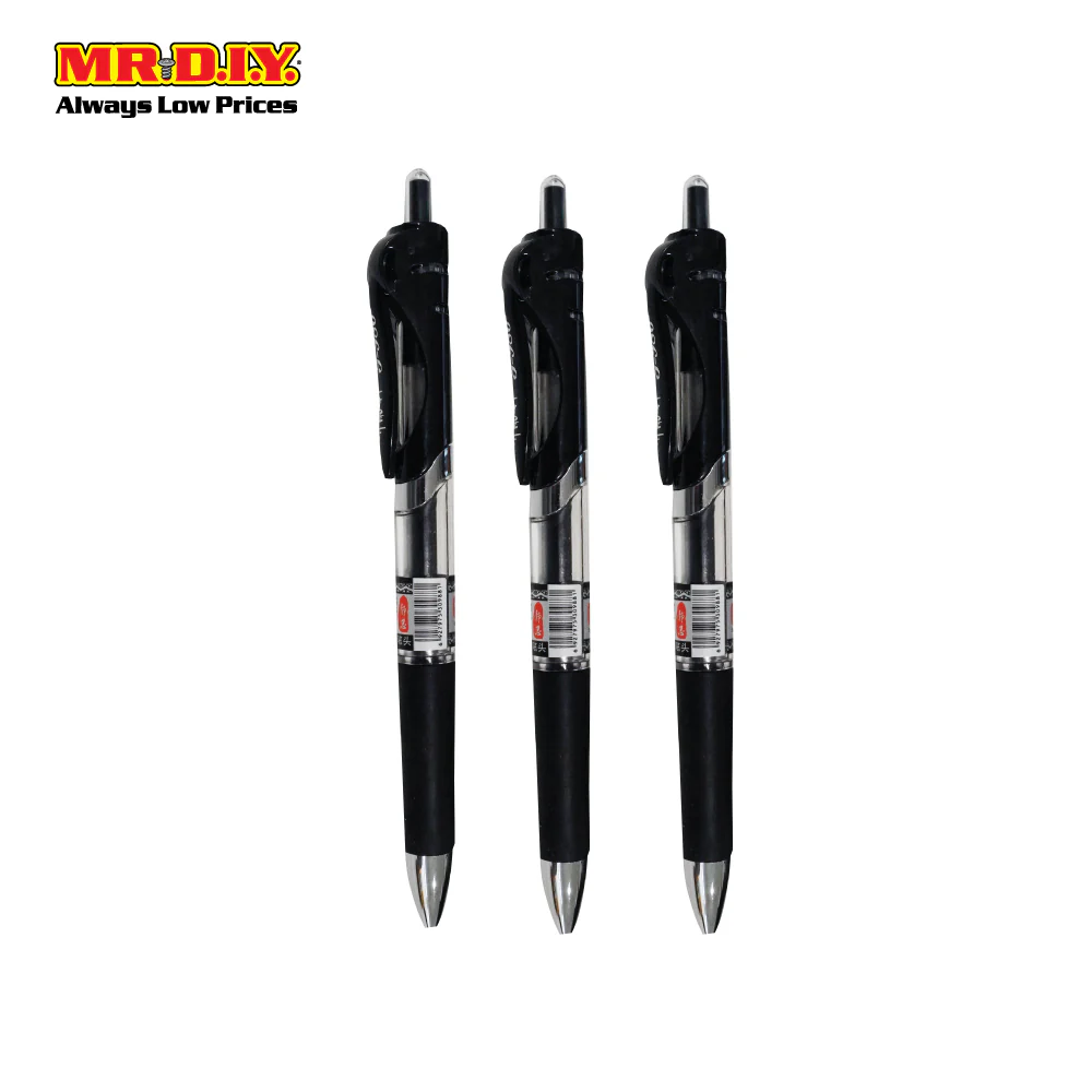 (MR.DIY) Bloma Gel Ink Pen Black (3pcs) - Image 2