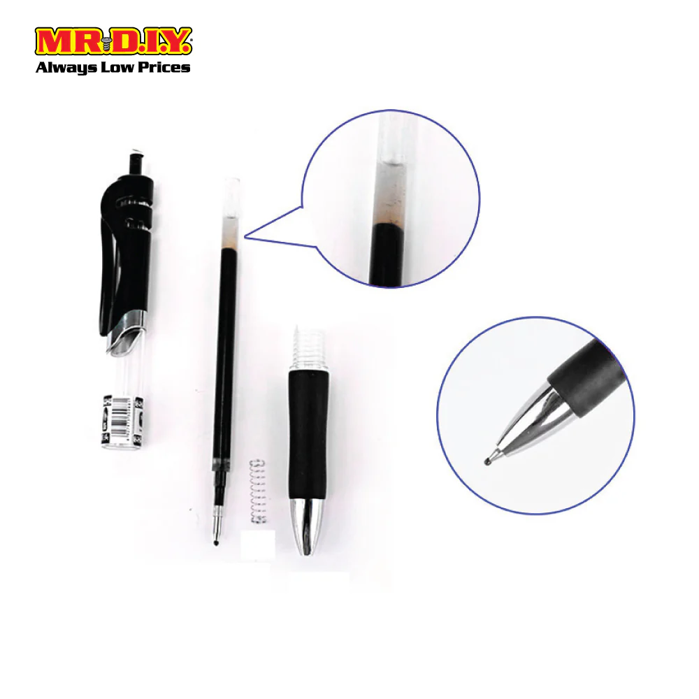 (MR.DIY) Bloma Gel Ink Pen Black (3pcs) - Image 3