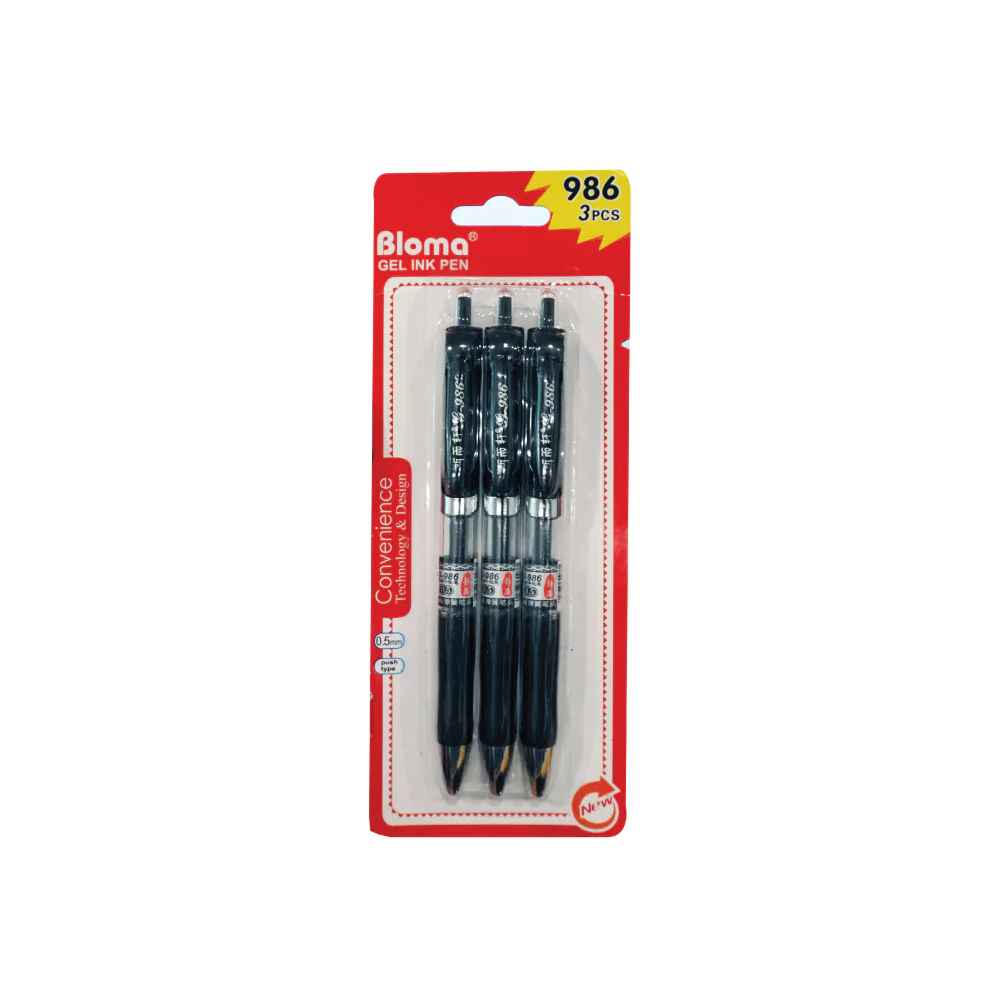 (MR.DIY) Bloma Gel Ink Pen Black (3pcs) - Image 4