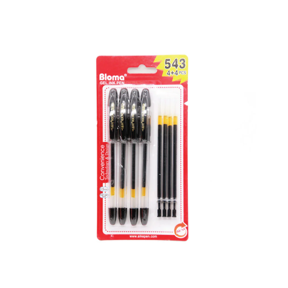 (MR.DIY) Bloma Black Gel Ink Pen 0.5mm (4+4 pcs) - Image 2