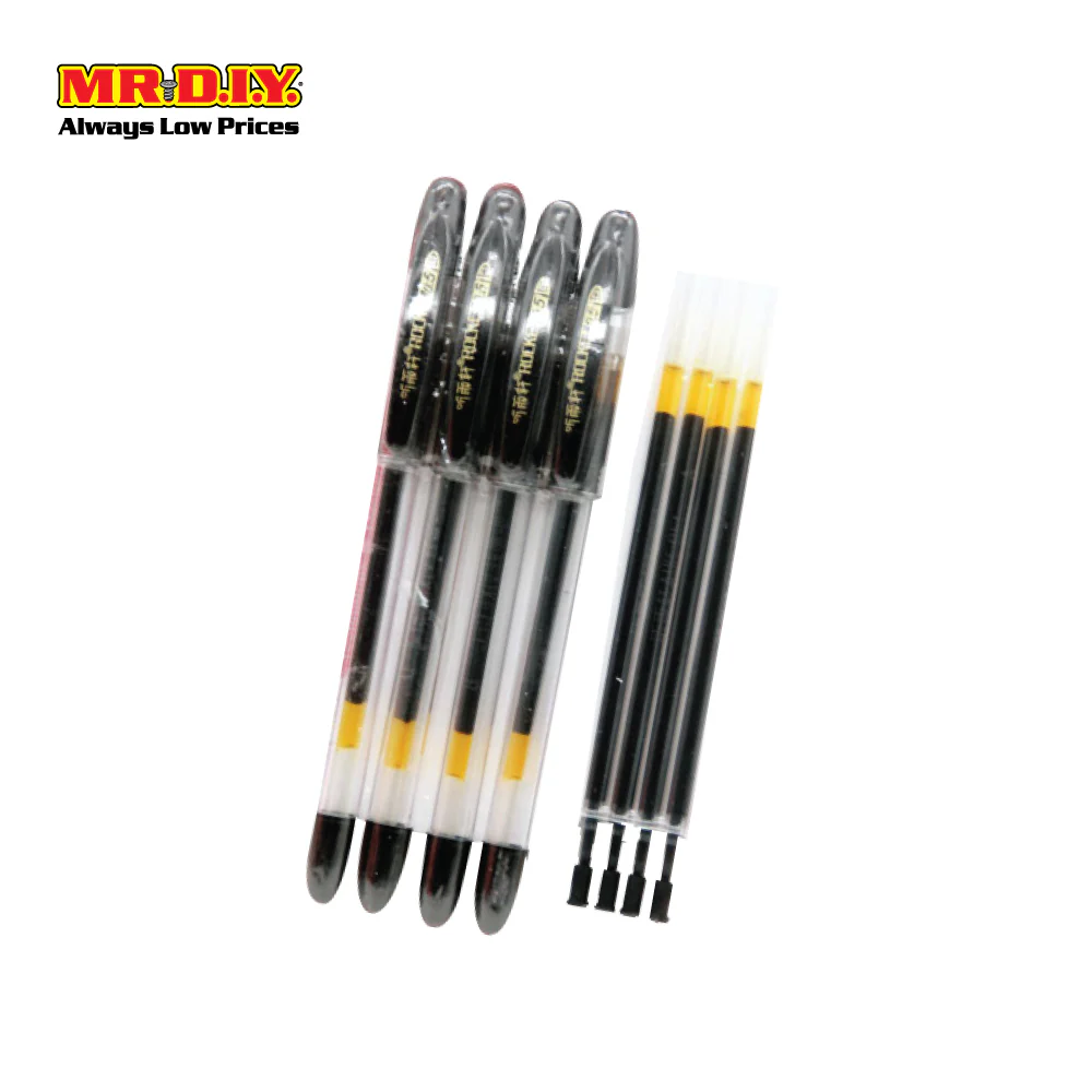(MR.DIY) Bloma Black Gel Ink Pen 0.5mm (4+4 pcs) - Image 3