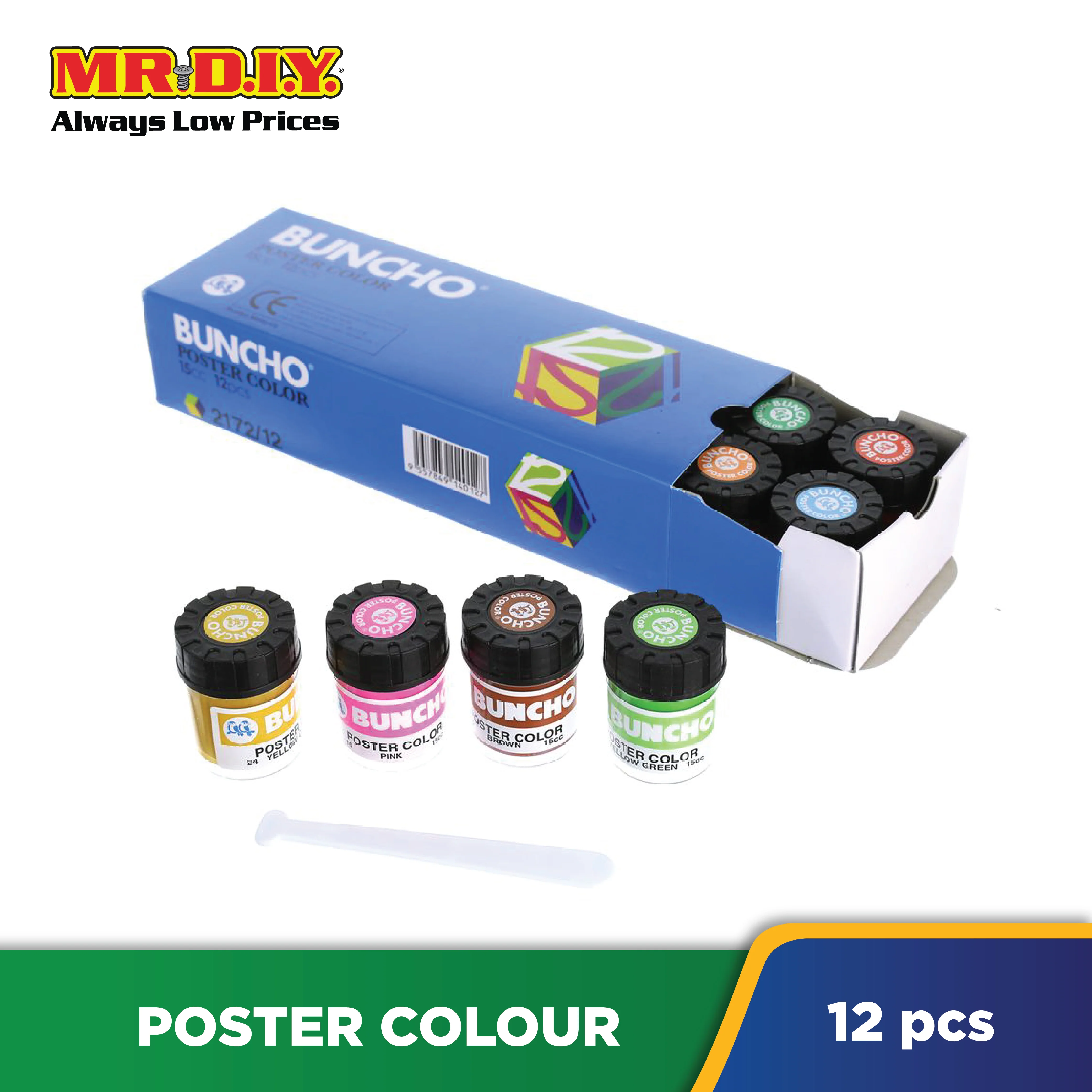 BUNCHO Poster Color 15CC 12 Colors - Image 2