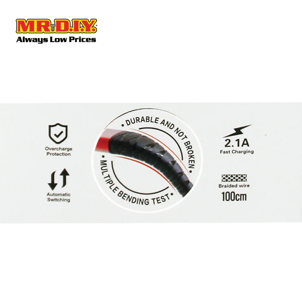 INKAX Anti-Bending Data Cable 2.1A (1M) - Image 4