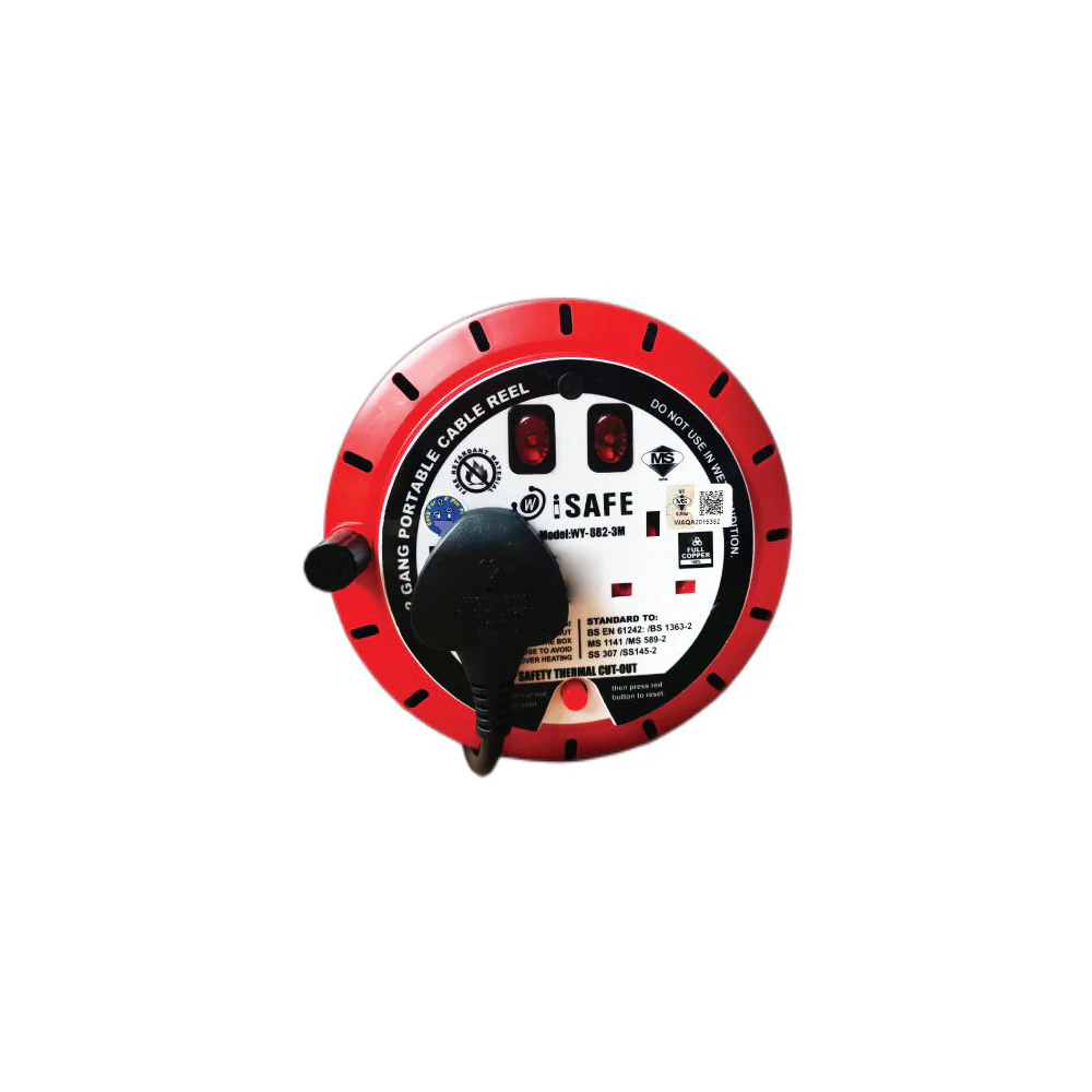 (MR.DIY) Cable Extension Reel 2 Gang Socket [1.25mm] (3m) - Image 2