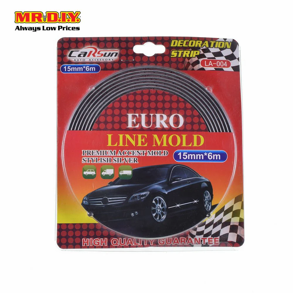 CARSUN Car Decorative Stylish Silver Line Mold (15mm x 6m) - Image 2