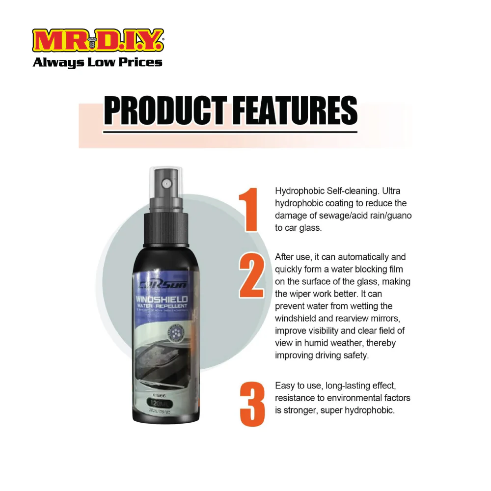 CARSUN Glass Raindrop Remover 120ml - Image 6