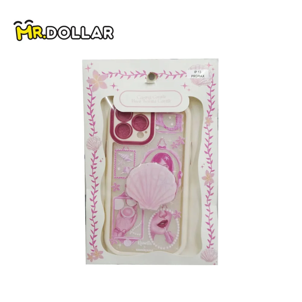 CASEBYAZZA x KAMELIA Thick Double-Layered Phone Case + Pink Shell Pop Socket - Image 3