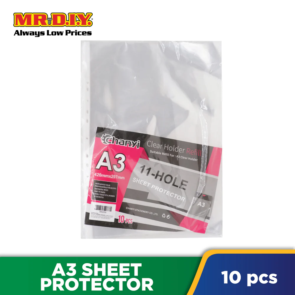 CHANYI A3 Sheet Protector PP 11 Hole 8C (10pcs) - Image 2