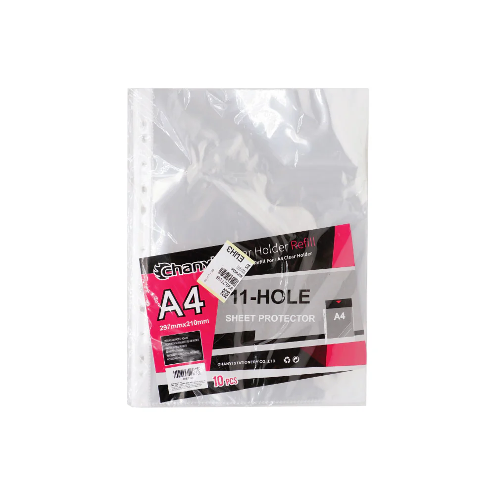 CHANYI A4 Sheet Protector PP 11 Hole 8C (10pcs) - Image 4
