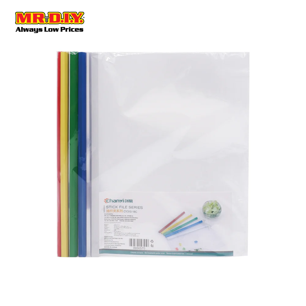 CHANYI Transparent Multicolour Stick File Series File Folder (5pcs) - Image 2