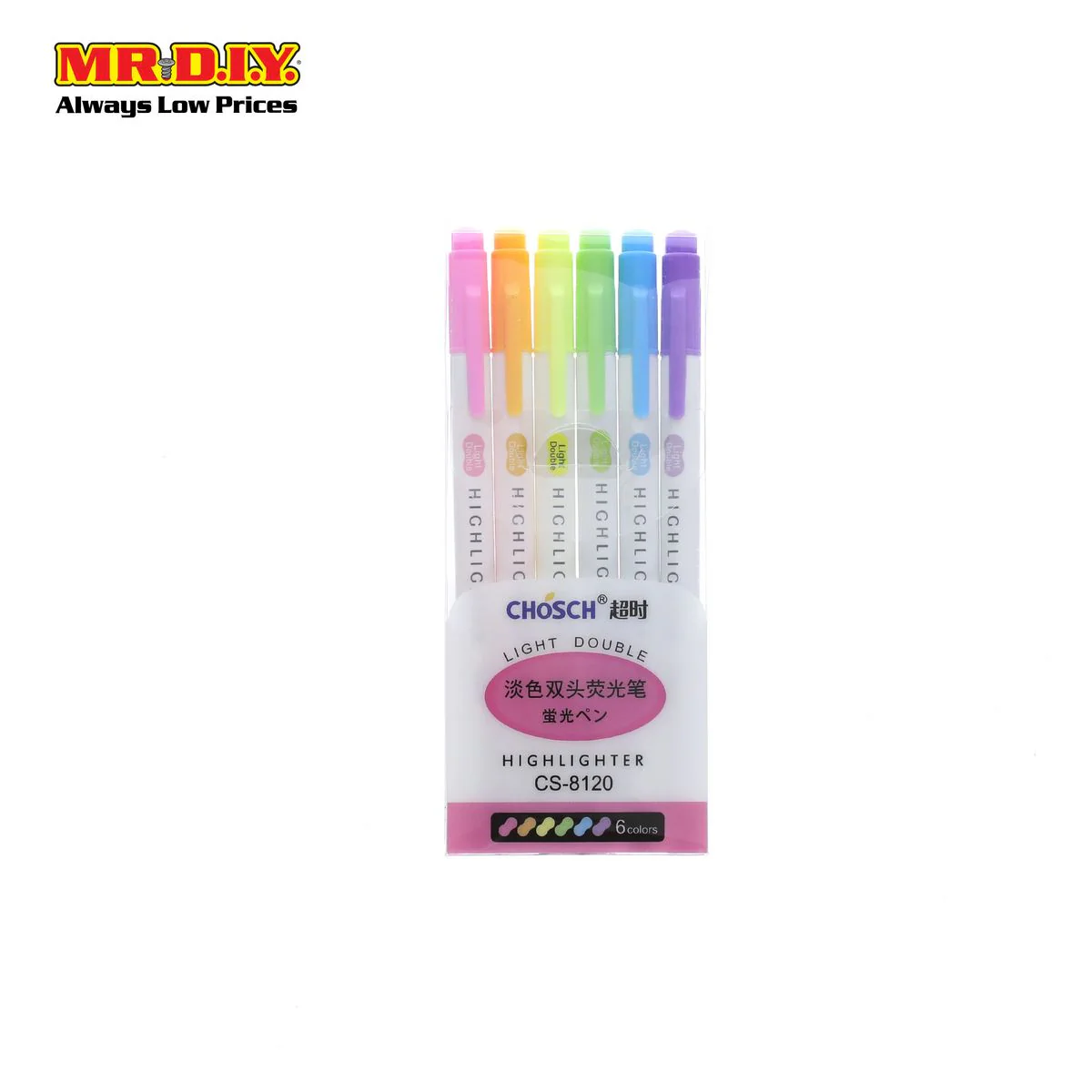 CHOSH Mild Color Double-Tips Highlighter Pack (6pcs) - Image 2