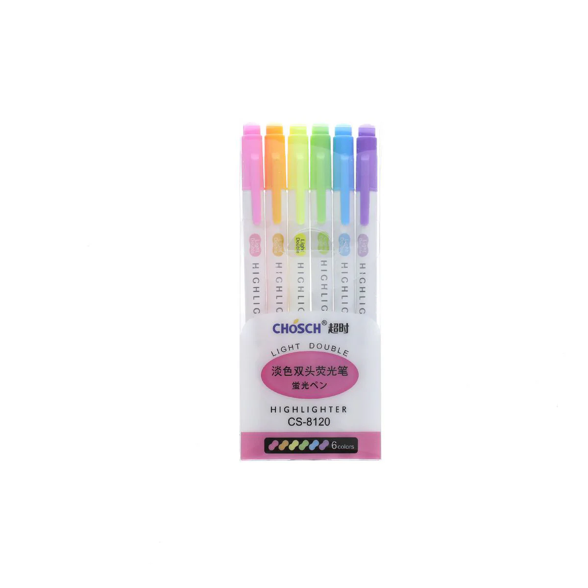 CHOSH Mild Color Double-Tips Highlighter Pack (6pcs) - Image 4