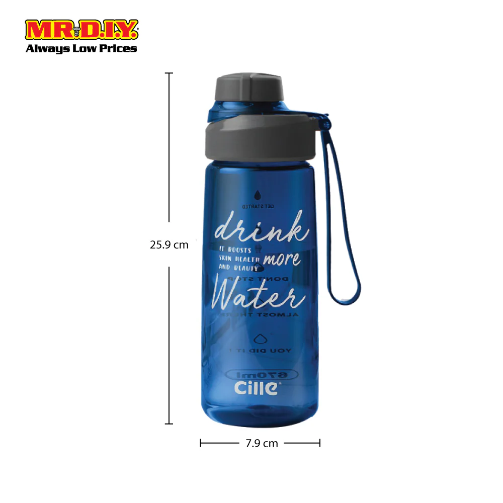 CILLE Drink More Water Print Design Bottle (850ml) - Image 4