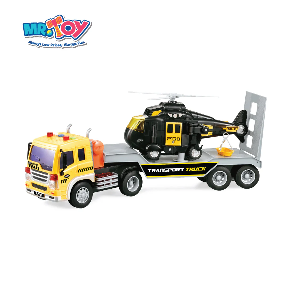 (MR. TOY) City Service Series Transport Truck Inertial Motion Toy with Light & Sound - Image 2